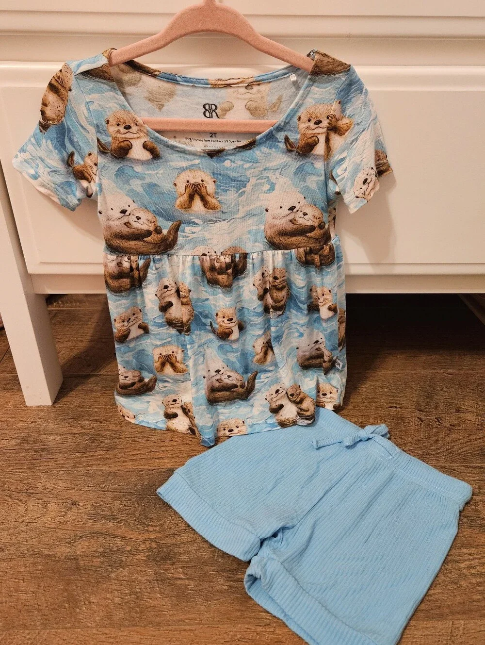 Bums & Roses Otter Print Tunic And Shorts- Size 2T